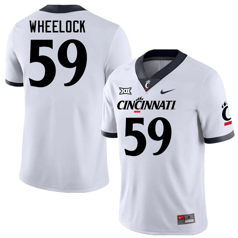 Cincinnati Bearcats #59 Jake Wheelock College Football Jerseys Stitched-White